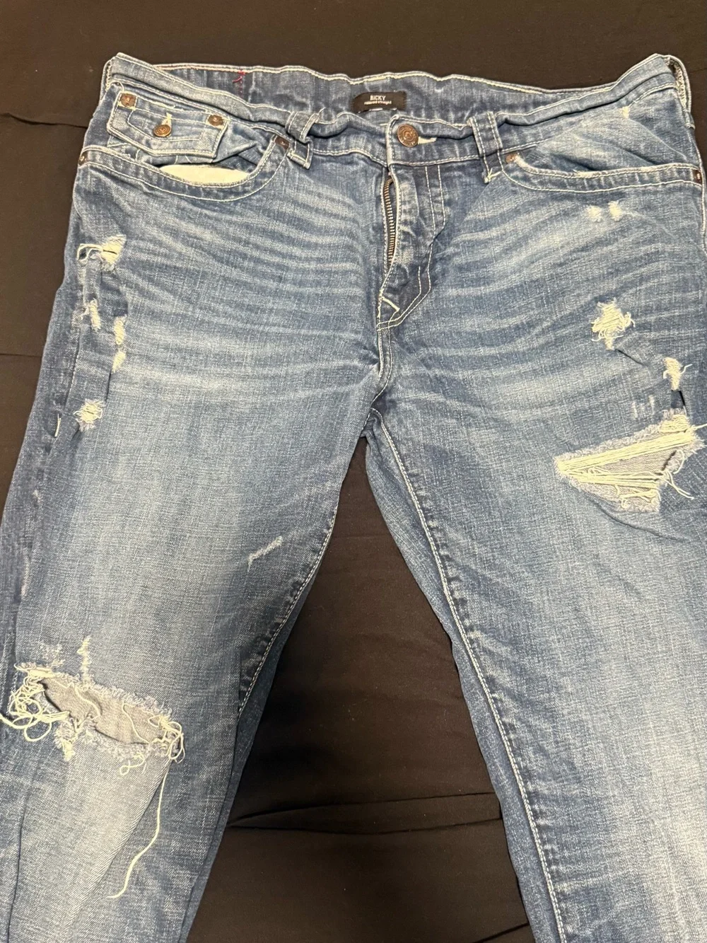 True Religion Men's Light Blue Denim Jeans